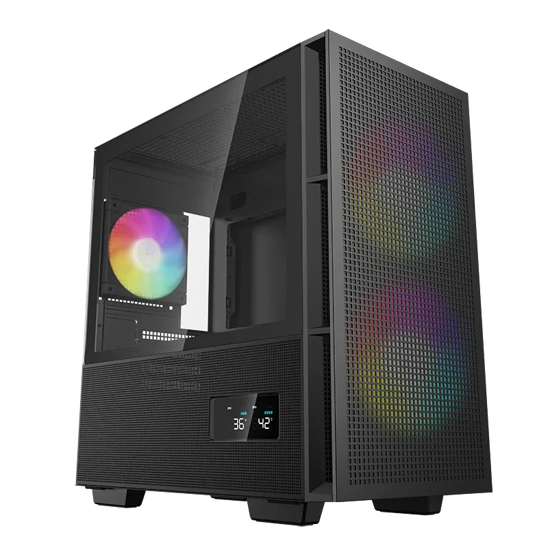 DeepCool CH360 Digital Micro-ATX Gaming Casing with Digital Display and 3 ARGB Fans