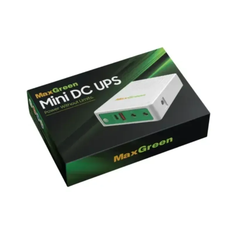 MaxGreen DU/BU-B8000 8000mAh Mini UPS for Router, 25W, 12V/9V DC, USB and Type-C