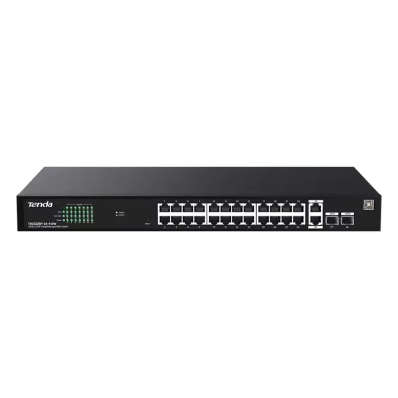 Tenda TEG2228P 24-Port Gigabit PoE+ Cloud Managed Switch, 2 SFP, 410W