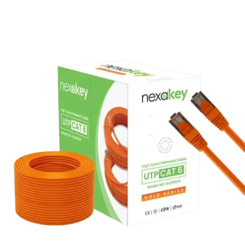 Nexakey NX-GLD56C6 Cat6 UTP Cable, 100 Meter, 23 AWG CCA, PVC