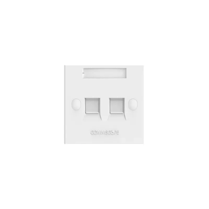 CommScope FPS-BS-2P-W 2-Port Flat Faceplate Kit, Off White