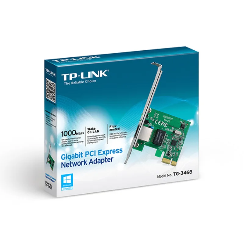 TP-Link TG-3468 Gigabit PCI Express Network Adapter, 10/100/1000Mbps