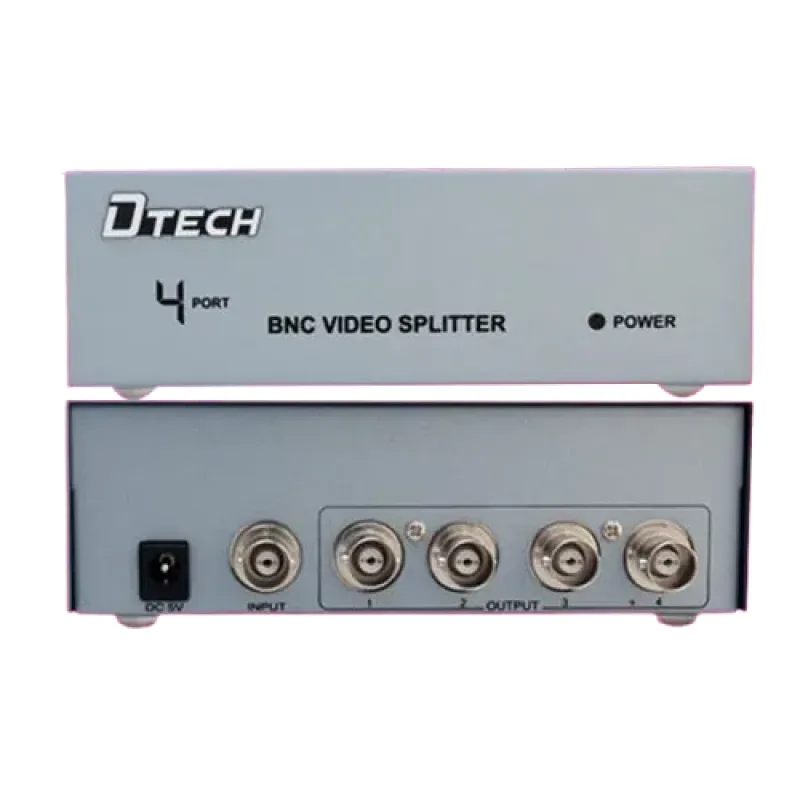 Dtech DT-7104 4-Port BNC Video Splitter for CCTV Cameras