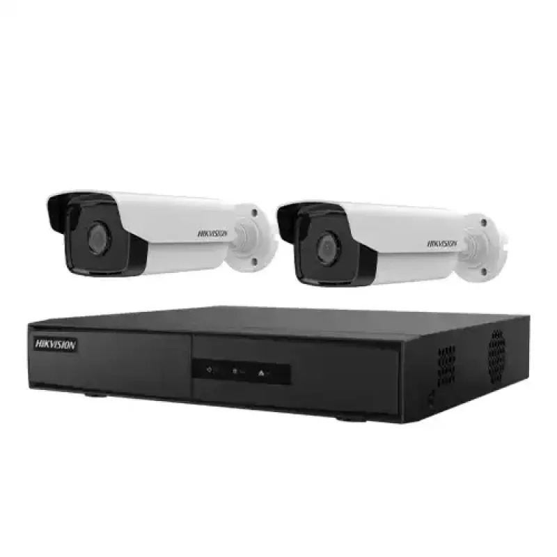 Hikvision 2-Camera IP Camera Package with DS-2CD1T23G0-I, 4-Channel NVR, 500GB HDD and 5-Port Switch