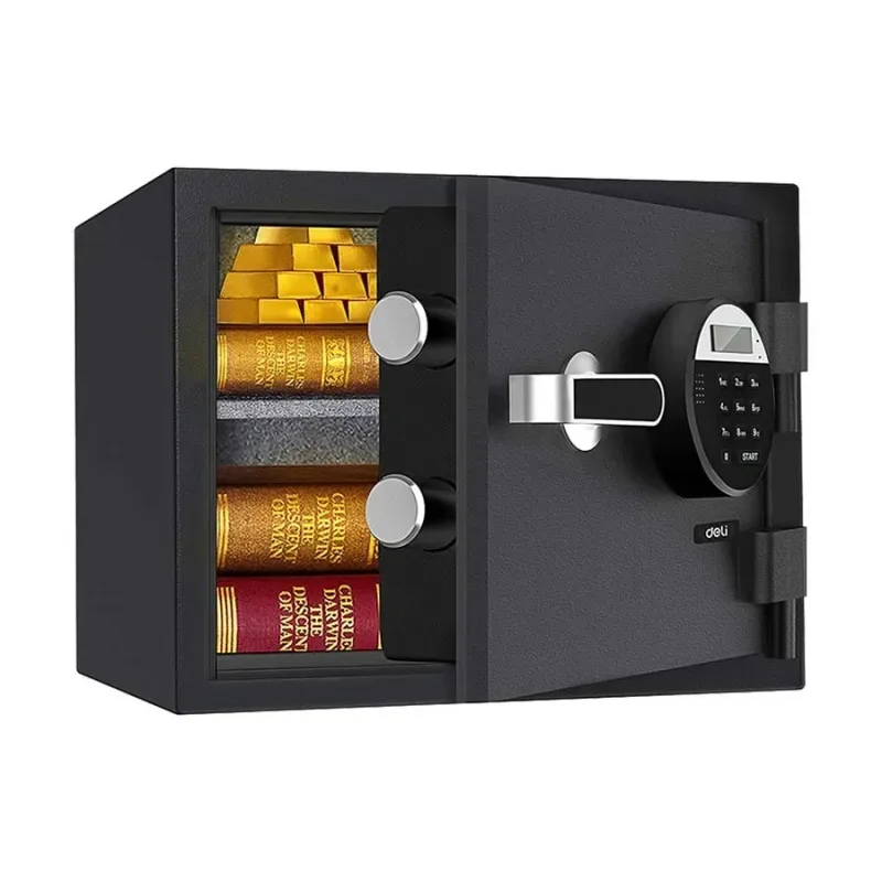 Deli ET580 Fireproof Digital Safe Box with LCD Keypad, 21.8kg Carbon Steel