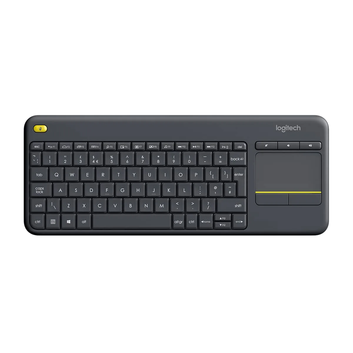 Logitech K400 Plus Wireless Touch Keyboard with Touchpad for TV and PC Black