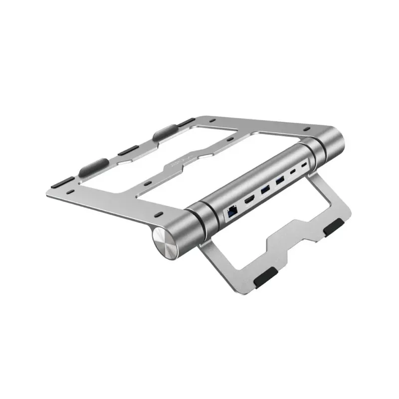 Vyvylabs Wisdom VHW06-GY Laptop Stand with 6-in-1 USB-C Hub, HDMI 4K, Ethernet
