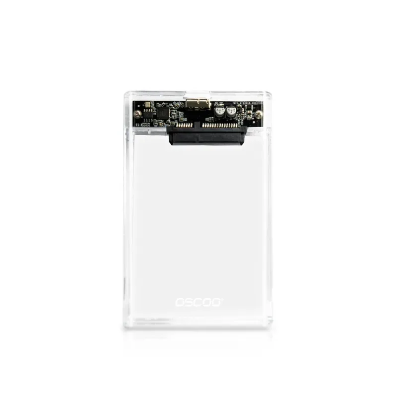OSCOO HD1 2.5 Inch USB 3.0 SATA III HDD/SSD Enclosure, Transparent