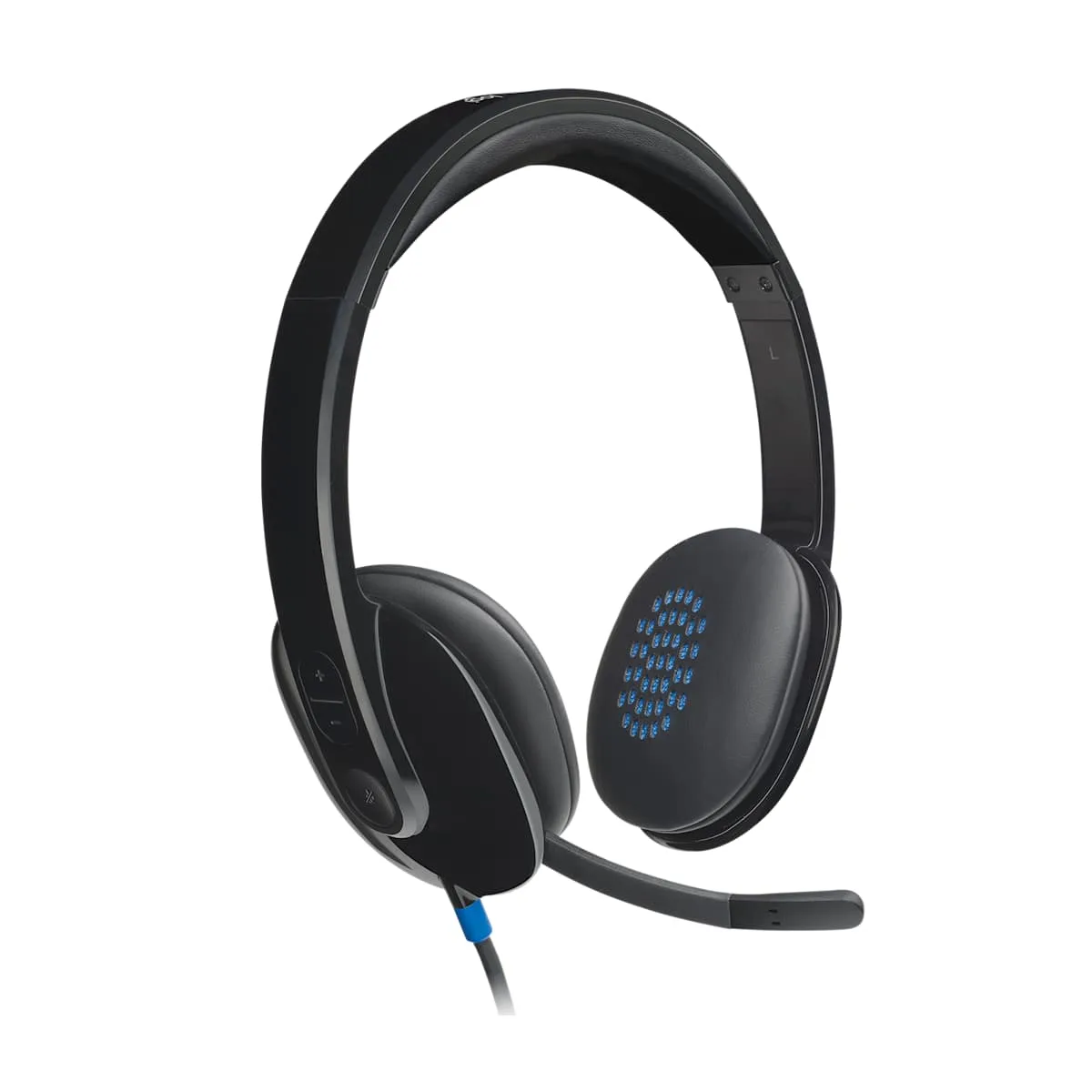 Logitech H540 USB Computer Headset with Noise-Cancelling Mic and On-Ear Controls