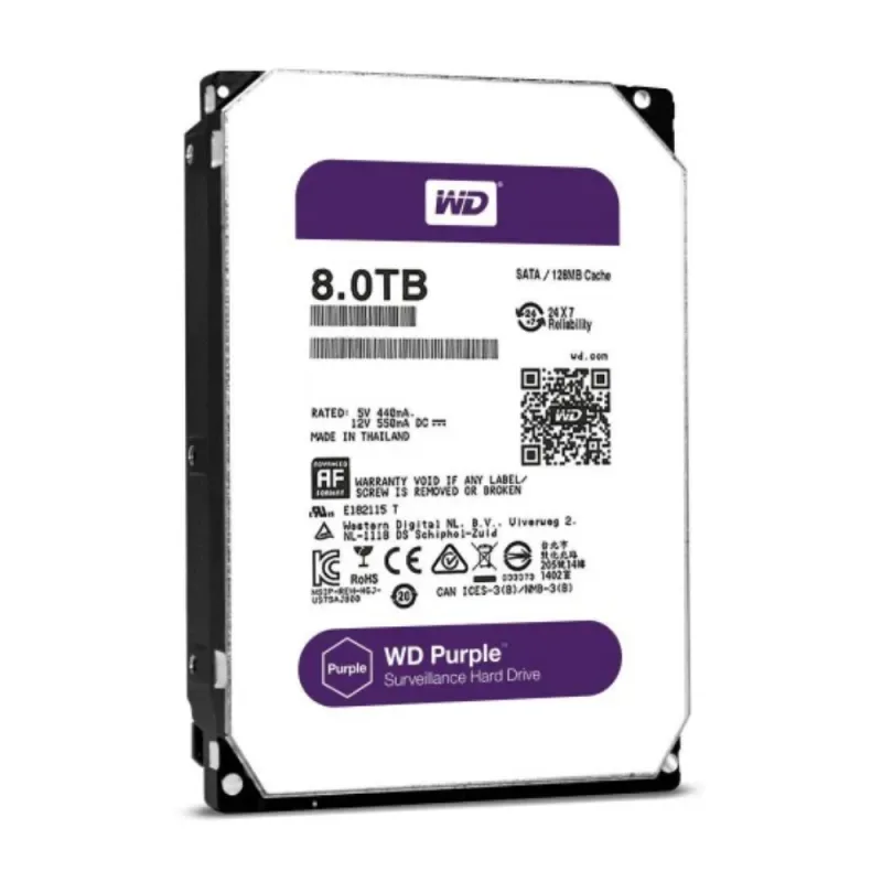 Western Digital Purple 8TB 3.5 Inch Surveillance Hard Drive (WD80PUZX)